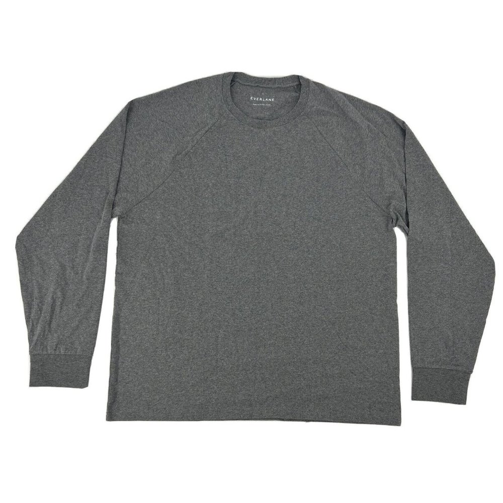 Everlane Shirt Men's XL‎ Gray Long Sleeve Crew Neck Cotton